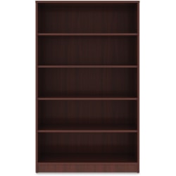 Lorell® 60"H 5-Shelf Bookcase, Mahogany