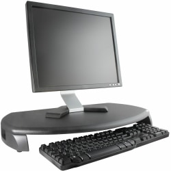 Kantek CRT/LCD Stand With Keyboard Storage, 3"H x 23"W x 13-1/4"D, Black