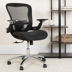 Flash Furniture Ergonomic Transparent Mesh Mid-Back Executive Office Chair, Black
