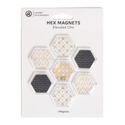 U Brands® Elevated Hex Magnets, 4-15/16"H x 5/16"W x 6-1/16"D, Assorted Colors, Set Of 7 Magnets