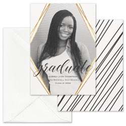 Custom Portrait Graduation Photo Announcements With Envelopes, 5" x 7", Modern Happiness, Box Of 25 Cards