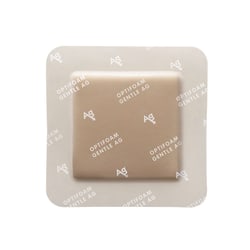 Optifoam® Adhesive Gentle Border Dressings With Antimicrobial Protection, 6" x 6", Tan, Box Of 10