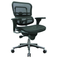 Eurotech Ergohuman Mid-Back Ergonomic Mesh Chair, Black/Chrome