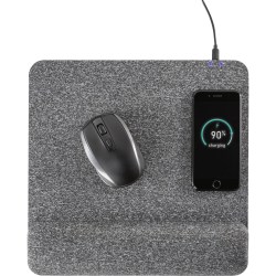 Allsop® PowerTrack Plush Wireless Charging Mousepad, 11-13/16"L x 11-5/8"W x 1-7/8"D, Gray, ASP32304
