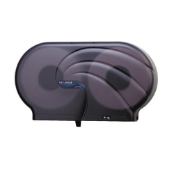 San Jamar 2-Roll Jumbo Toilet Tissue Dispenser, 19" x 5 1/4" x 12", Black Pearl
