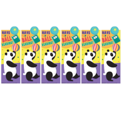 Eureka Bookmarks, 2" x 6", Panda Have a Ball Reading, 36 Per Pack, Set Of 6 Packs