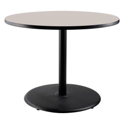 National Public Seating Round Café Table, 30"H x 36"W x 36"D, Gray Nebula/Black