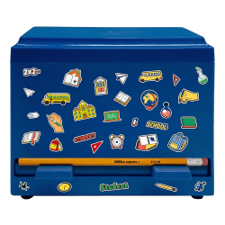 Office Depot® Brand Pencil Dispenser With Stickers, 7-1/4" x 9-3/16" x 4-1/2", Blue, Total Qty 1