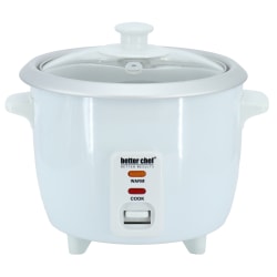 Better Chef 3-Cup Automatic Rice Cooker, 8-1/2" x 8", White