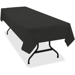 Tablemate Heavy-duty Plastic Table Covers - 108" Length x 54" Width - 6 / Pack - Plastic - Black
