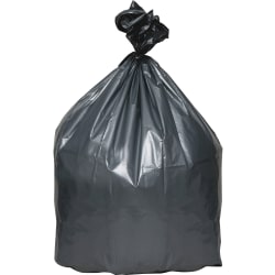 Webster® Super Heavy-Duty Platinum Plus 1.125 mil Trash Bags, 61 gal, 56"H x 39"W, 70% Recycled, Gray, 25 Bags