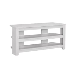Monarch Specialties TV Stand, 3-Shelf, For Flat-Panel TVs Up To 40", White