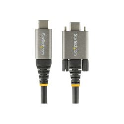 StarTech.com 3ft 1m Side Screw Locking USB C Cable 10Gbps, USB 3.1 Gen 2 Type-C Cable, 5A/100W PD, DP Alt Mode, Dual Screw Lock US - USB31CCSLKV1M