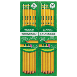 Ticonderoga Pencils Presharpened 2 Lead Soft Pack of 12 - Office Depot