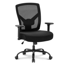 ALPHA HOME Heavy-Duty Ergonomic Mesh High-Back Big & Tall Executive Office Chair With Lumbar Support, Black