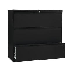 HON® Brigade® 800 42"W x 19-1/4"D Lateral 3-Drawer File Cabinet, Black