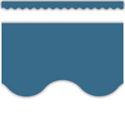 Teacher Created Resources Scalloped Border Trim, 2-3/16" x 35", Slate Blue, Pack Of 12