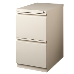 WorkPro® 23"D Vertical 2-Drawer Mobile Pedestal File Cabinet, Metal, Putty