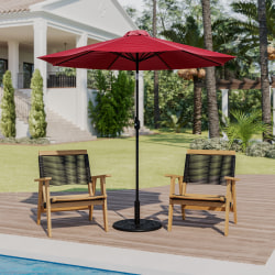 Flash Furniture Kona Round Umbrella With Standing Umbrella Base, 101-1/4"H x 104-1/2"W x 104-1/2", Red