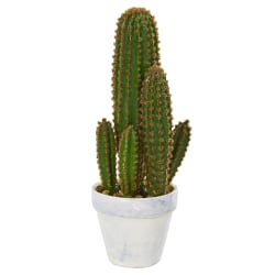 Nearly Natural Cactus Succulent 18" Artificial Plant With Planter, 18"H x 7"W x 6"D, Green