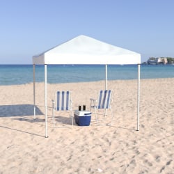 Flash Furniture Outdoor Pop-Up Event Canopy Tent With Carry Bag, 97-1/2"H x 94"W x 94"D, White