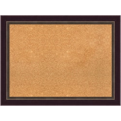 Amanti Art Cork Bulletin Board, 32" x 24", Natural, Signore Bronze Wood Frame