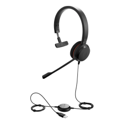 Jabra® Evolve 20 MS Mono Over-Ear Headset, Black, GSA4993-823-109