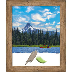Amanti Art Owl Brown Wood Picture Frame, 20" x 24", Matted For 16" x 20"