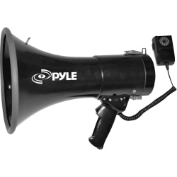 PylePro 50W Megaphone Bullhorn With Aux/Siren/Talk Modes, 13-3/4"H x 9"W x 9"D, Black