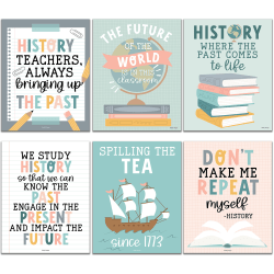 Hadley Designs Posters, Boho History Bulletin Board Classroom Posters, Set Of 6