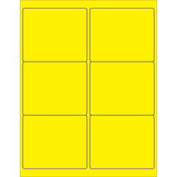 Tape Logic® Permanent Labels, LL180YE, Rectangle, 4" x 3 3/8", Fluorescent Yellow Case Of 600