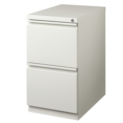 WorkPro® 23"D Vertical 2-Drawer Mobile Pedestal File Cabinet, Metal, Light Gray
