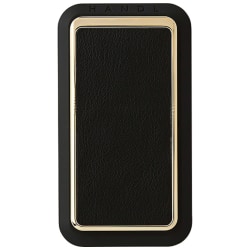 HANDL HANDLstick Phone Grip, 3-5/16", Black Leather/Gold Trim