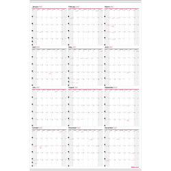 Office Depot Brand Yearly Wall Calendar, 24" x 36", White, January 2027 to December 2027, OD30142827