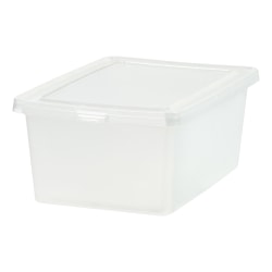 Iris® Snap Top Storage Boxes, 4.25 Gallon, Clear, Set Of 8 Boxes
