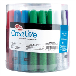 Creative Glitter Glue, 10 ml, Assorted Colors, Total Qty 48