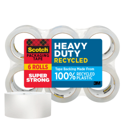 Scotch® Heavy Duty Recycled Packaging Tape 7750-6, 1.88 in x 54.6 yd (48 mm x 50 m), 6 pack