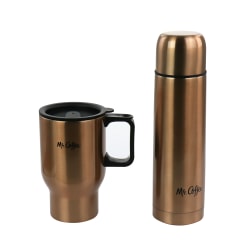Mr. Coffee 2-Piece Thermal Bottle And Travel Mug, Copper