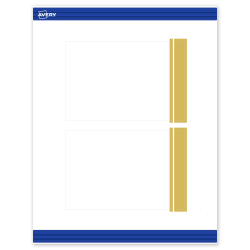 Avery® Print-To-The-Edge Postcards With Sure Feed® Technology, S00-DKE-PRMWC10, Rectangle, 4" x 6", Matte White, Preprinted Double Dipped Gold Edge Design, Pack Of 20