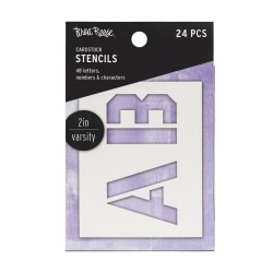 Brea Reese Cardstock Stencils, Varsity Letters, 2", White, Pack Of 24 Stencils