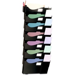 Universal Grande Wall Pocket - 7 Pocket(s) - 38.3" Height x 16" Width x 4.8" Depth - Black - Plastic - 7 / Pack