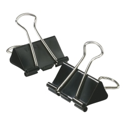 Office Depot® Brand Binder Clips, Small, 3/4" Wide, 3/8" Capacity, Black, Box Of 12