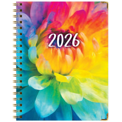 2025-2026 Global Excello Brands Hardcover Fashion Weekly/Monthly Planner, 8-1/2" x 11", Rainbow Petals, November 2025 To December 2026