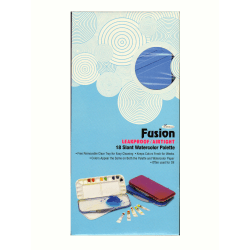Mijello Fusion Series Airtight Watercolor Palette, Reusable, 18 Wells, 10 1/2" x 5" x 7/8", White and Blue