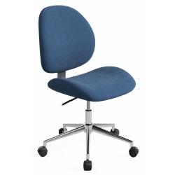 Realspace® Brigsley Fabric Low-Back Task Chair, Blue/Chrome