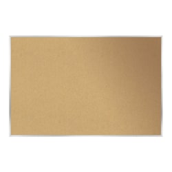 Ghent Cork Bulletin Board, 36 1/2" x 60 1/2", Aluminum Frame With Silver Finish