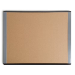 U Brands® Mod Cork Bulletin Board, 16" x 20", Natural, Gray Plastic Frame