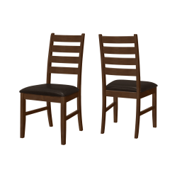 Monarch Specialties Merritt Wood/Fabric Dining Chairs, Brown, Set Of 2 Chairs