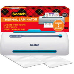 Scotch® Smart Thermal Laminator, 1 Thermal Laminator 9" Wide, Never Jam Technology Automatically Prevents Misfed Items