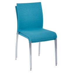 Ave Six Conway Stacking Chairs, Aqua/Silver, Set Of 2